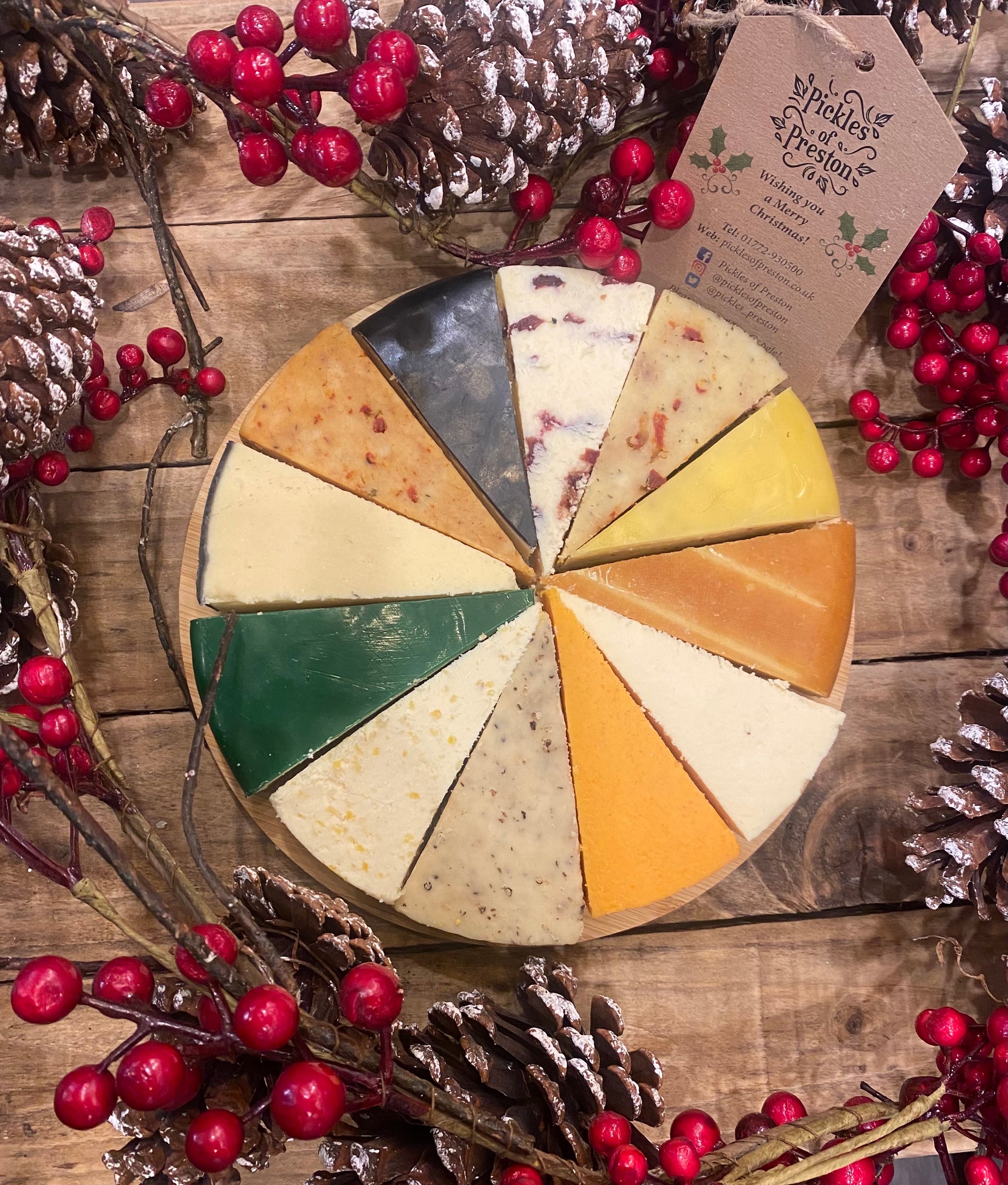 🎄Christmas Cheese Wheel on Wooden Board🎄