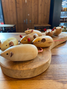 Hand made wooden mice
